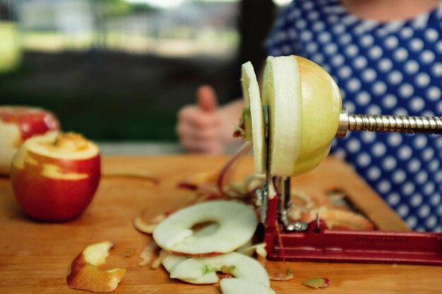 Foto close-up de frutas na mesa