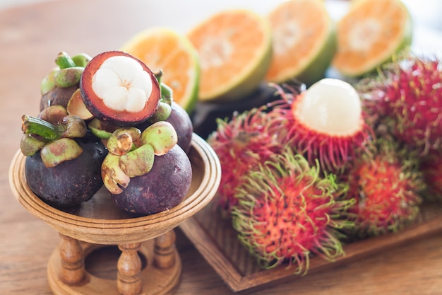 Close-up de frutas na mesa