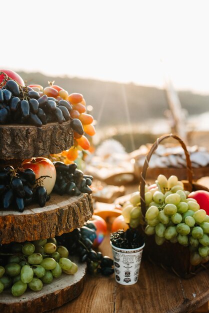 Foto close-up de frutas na mesa