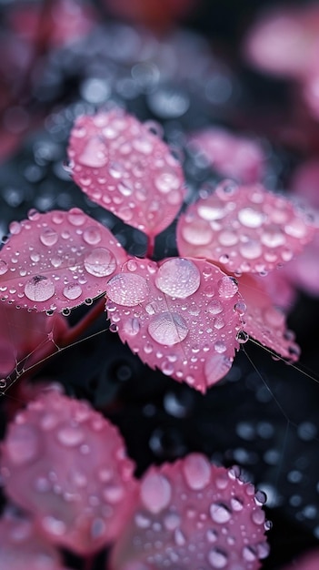 Close-up de gotas de água em uma teia de aranha