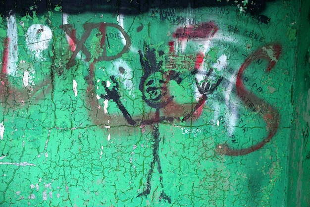 Foto close-up de graffiti na parede