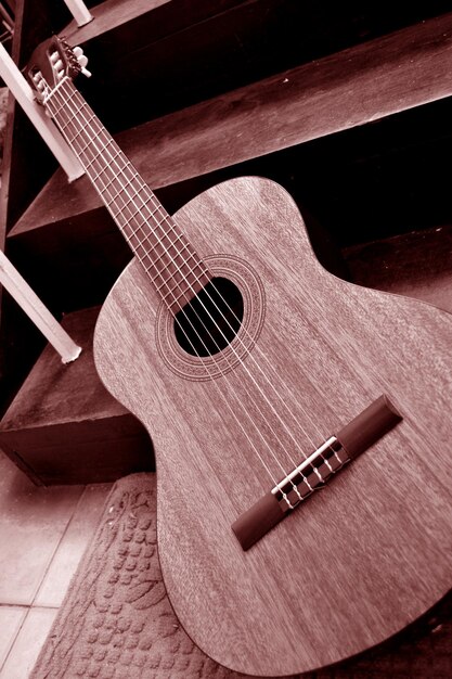 Foto close-up de guitarra