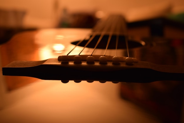 Foto close-up de guitarra