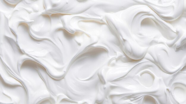 Close up de iogurte de baunilha cremoso natural branco Vista superior IA generativa