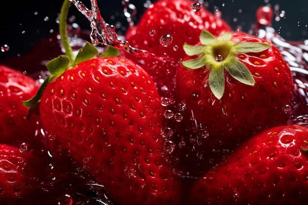 Close-up de lábios de uma pessoa tomando um gole de um copo de suco de morango