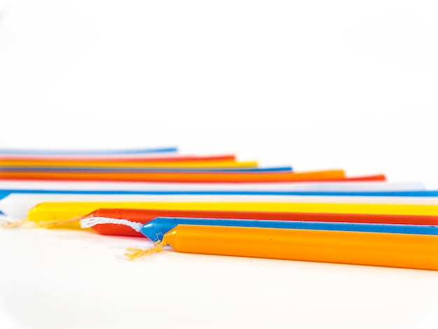 Foto close-up de lápis coloridos