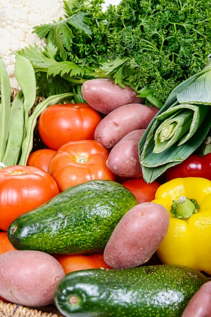 Foto close-up de legumes frescos