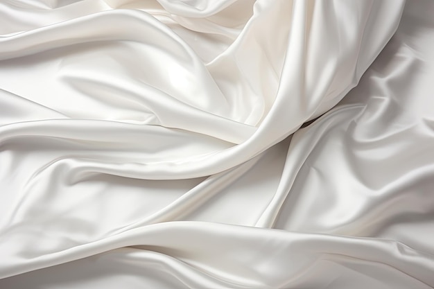 Close up de lençóis brancos com textura de fundo de tecido de cama e roupas com espaço para texto