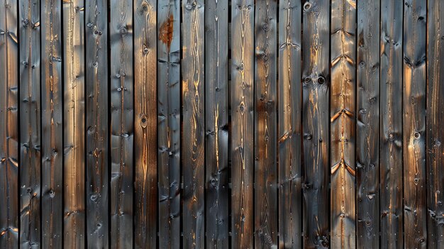 Close-up de madeira desgastada com ranhuras profundas mostrando sua textura escura