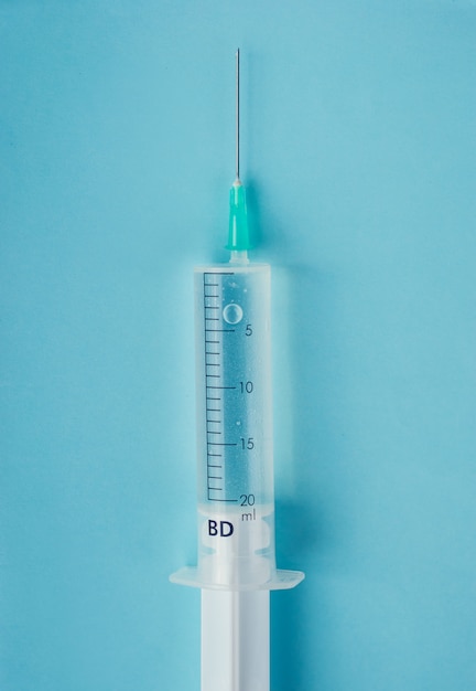 Close-up, de, médico, siringa, com, droga
