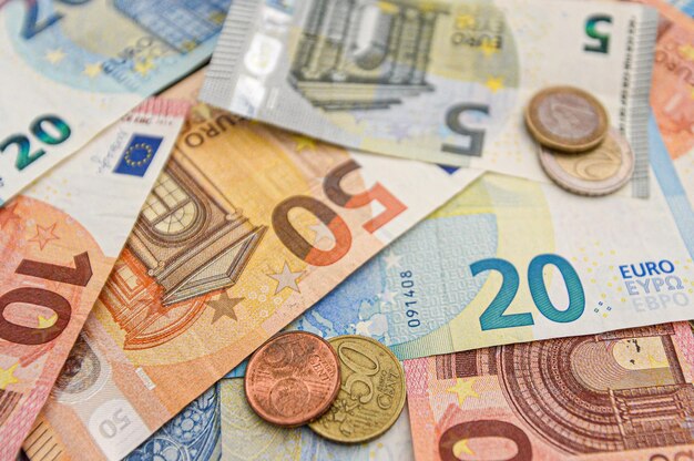 Close-up de moedas