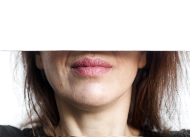 Foto close-up de mulher cobrindo o rosto com papel