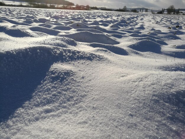 Foto close-up de neve na praia