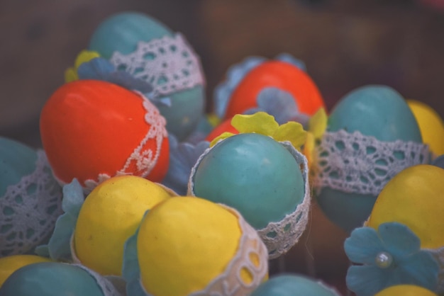 Close-up de ovos de Páscoa