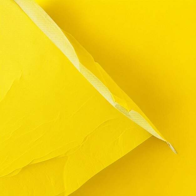 Foto close-up de papel em branco amarelo escuro arrugado e enrugado