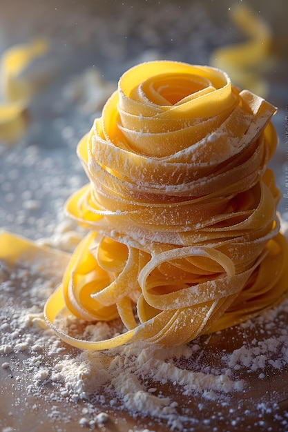 Close-up de pasta, um alimento básico na culinária italiana