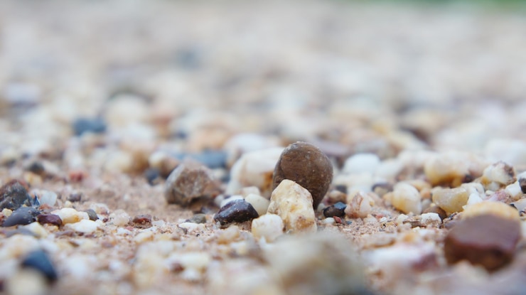 Foto close-up de pedras na praia
