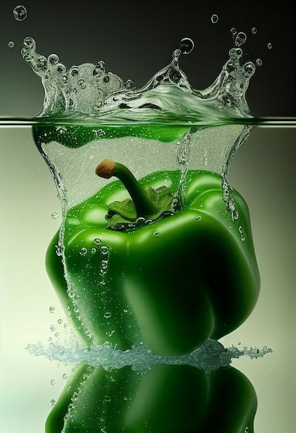 Close-up de pimenta verde pepperoni generativa ai