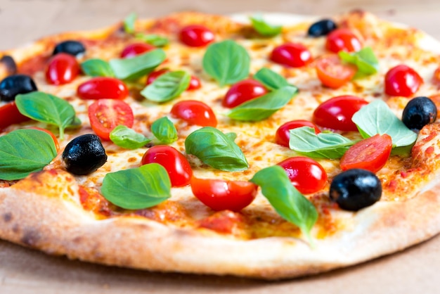 Close-up de pizza fresca