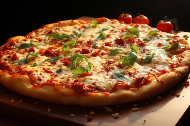 close up de pizza italiana saborosa e fresca