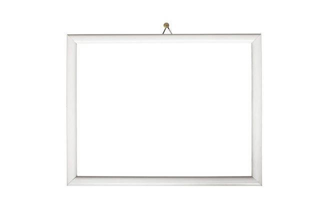 Close-up de quadro em branco contra fundo branco