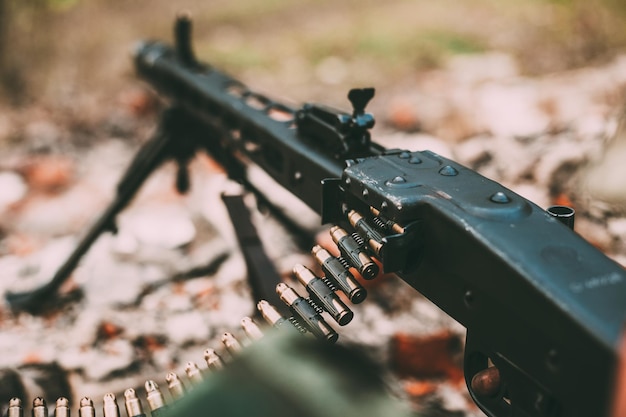 Foto close-up de rifle ao ar livre