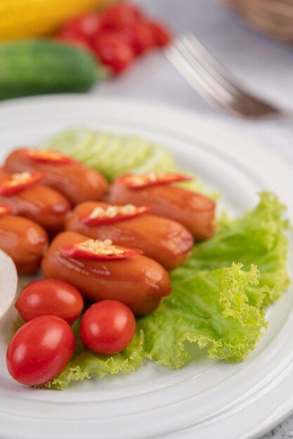 Foto close-up de salada servida em prato