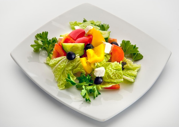 Close-up de salada servida na mesa