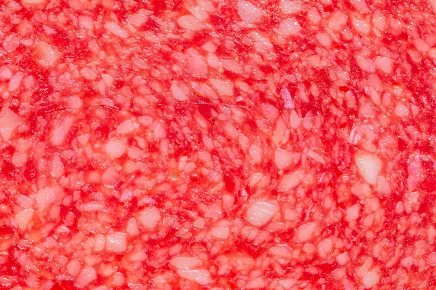 Close-up de salame apetitoso rosa