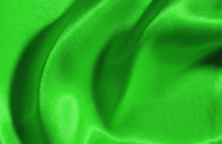 Foto close-up de seda verde