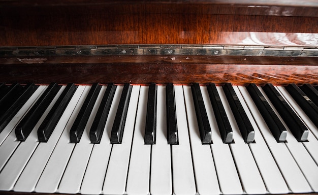 Close-up de teclas de piano