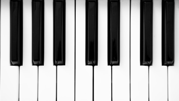 Close-up de teclas de piano