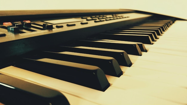 Close-up de teclas de piano