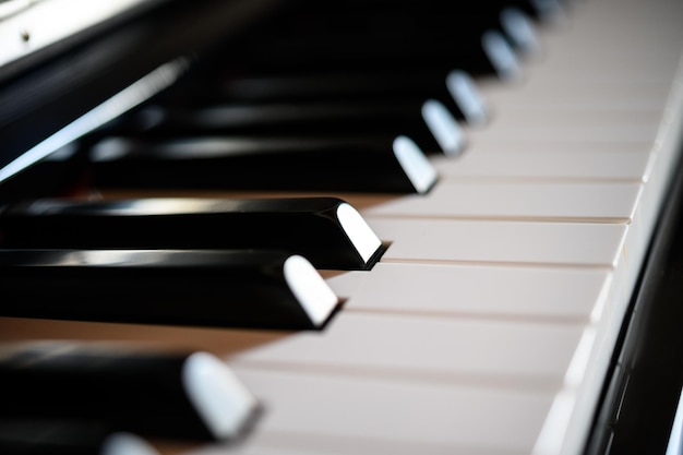 Close-up de teclas de piano