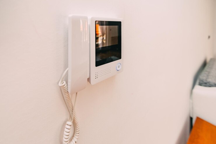 Foto close-up de telefone móvel contra a parede