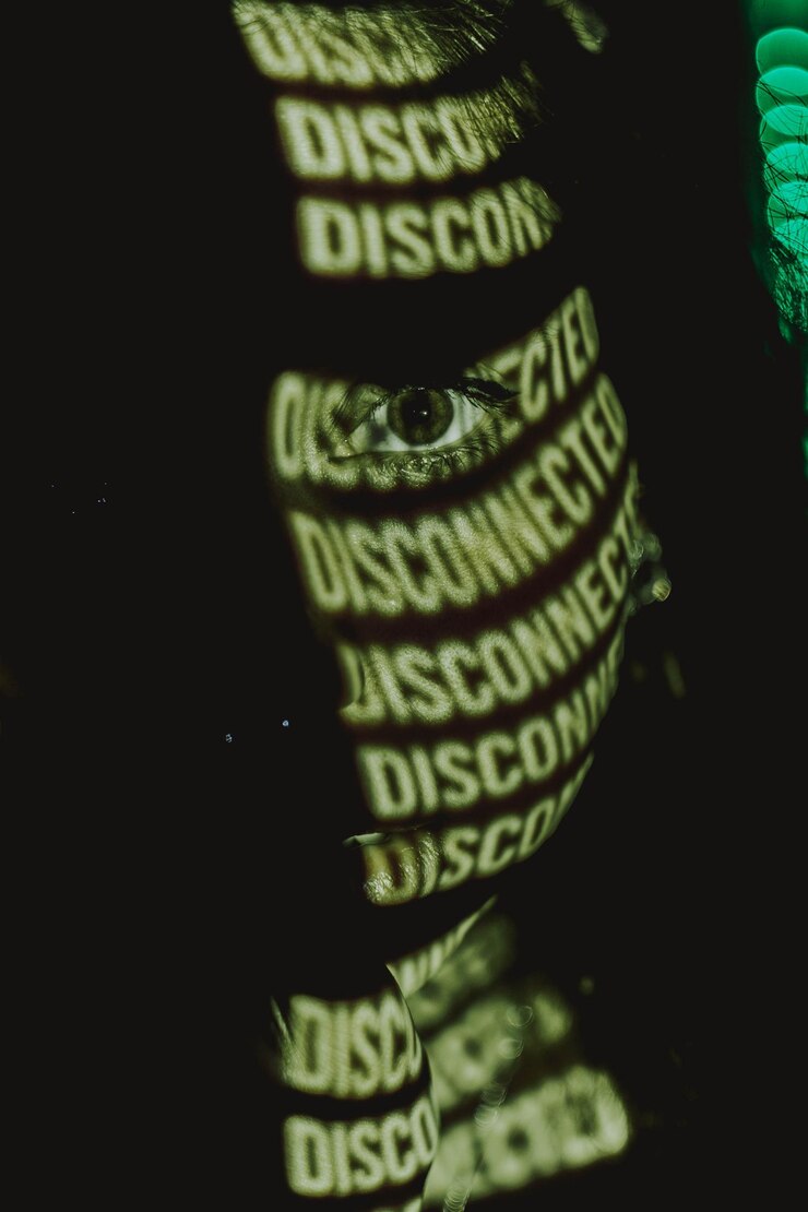 Foto close-up de texto em fundo preto