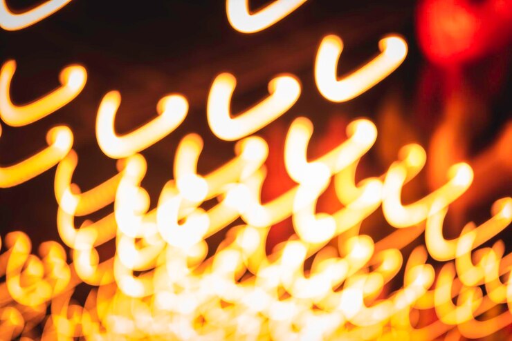 Foto close-up de texto iluminado