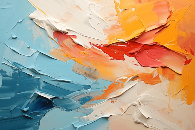 Close-up de textura de pintura de arte multicolorida abstrata e áspera