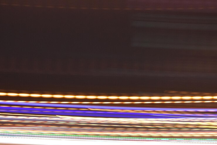 Foto close-up de trilhas de luz à noite