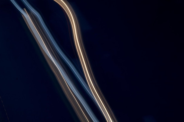 Close-up de trilhas de luz