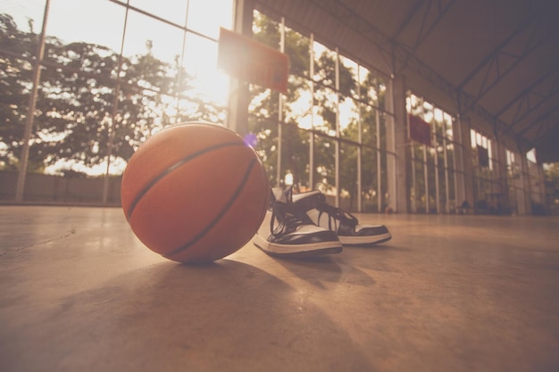 Close-up de um aro de basquete