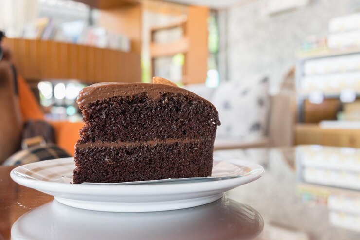 Foto close-up de um bolo de chocolate