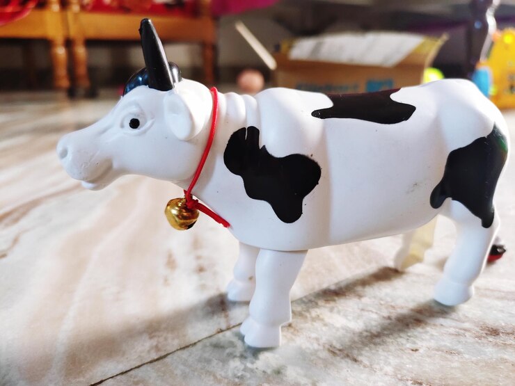 Foto close-up de um brinquedo de vaca
