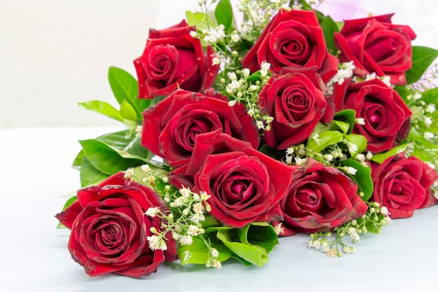 Close-up de um buquê de rosas