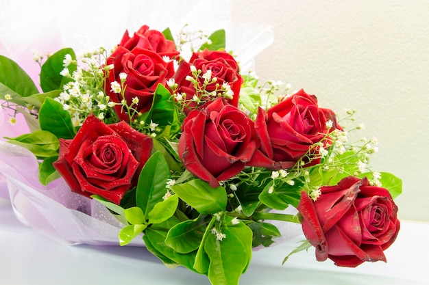 Close-up de um buquê de rosas