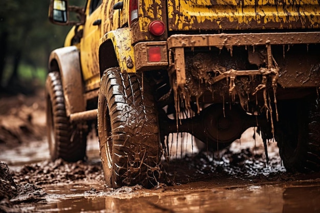 Close-up de um caminhão de descarga flaps de lama cobertos de sujeira Melhor foto de caminhão de carcaça