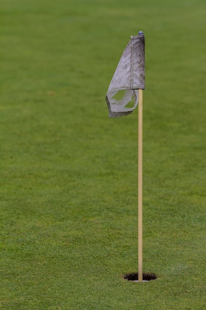 Foto close-up de um campo de golfe