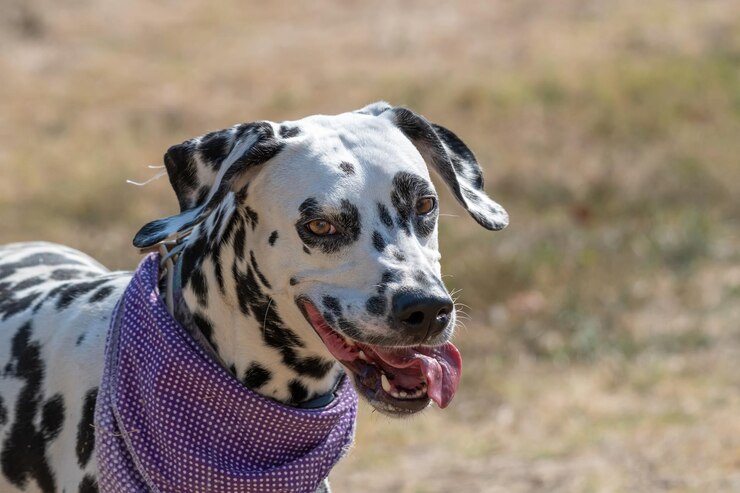 Foto close-up de um cão no campo