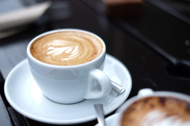 Close-up de um cappuccino