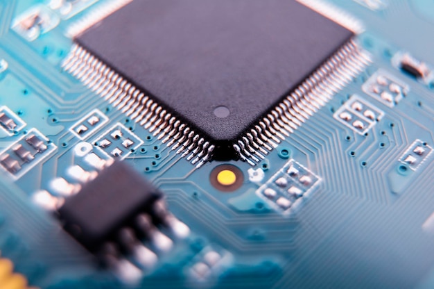 Close-up de um chip de computador